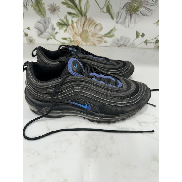 Nike Air Max 97 GS Running Trainers FB8033 Sneakers Shoes Youth Sz 7Y Black Blue - Picture 2 of 6